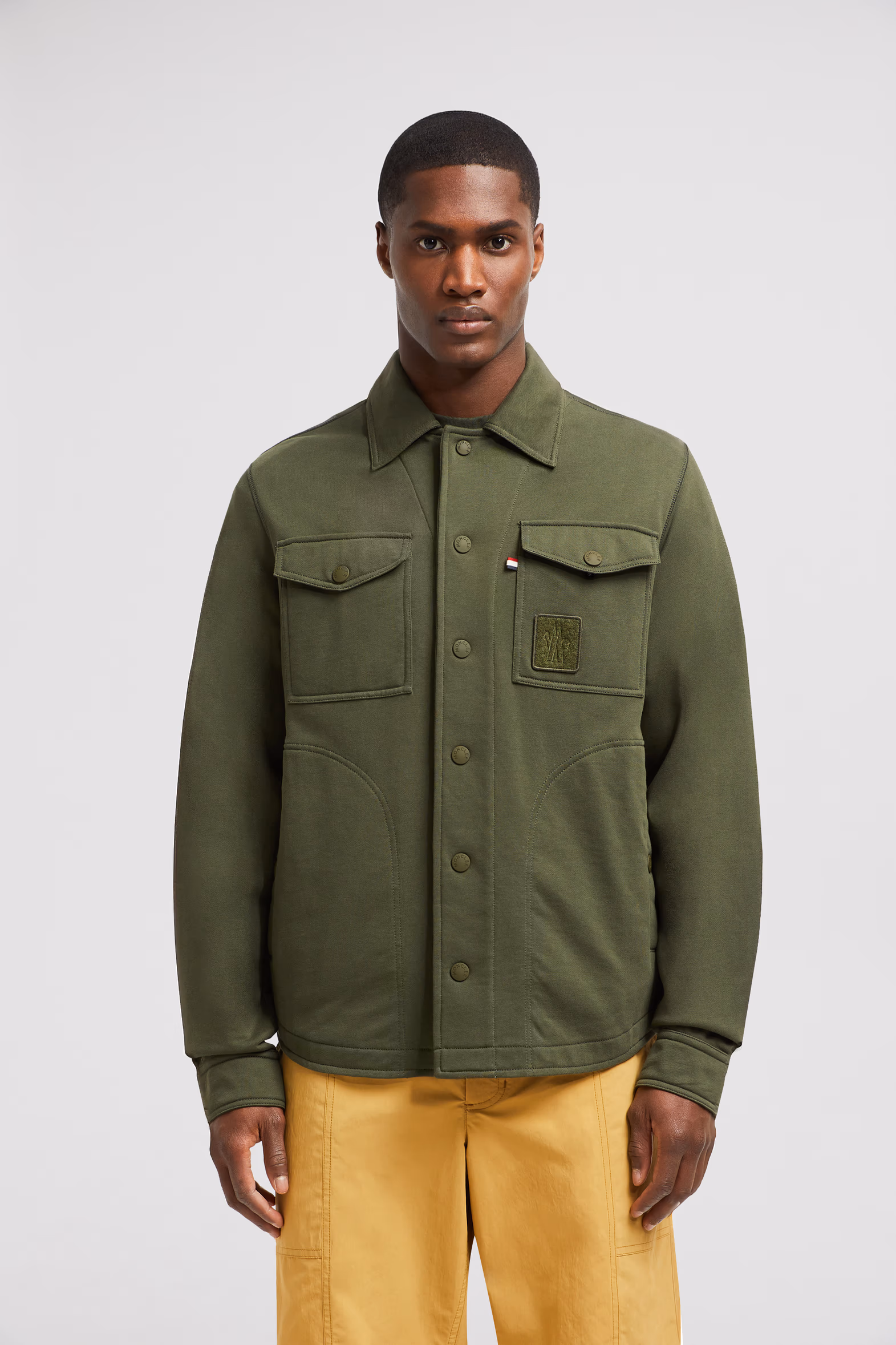 Cotton Shirt Men Olive Green Moncler 3